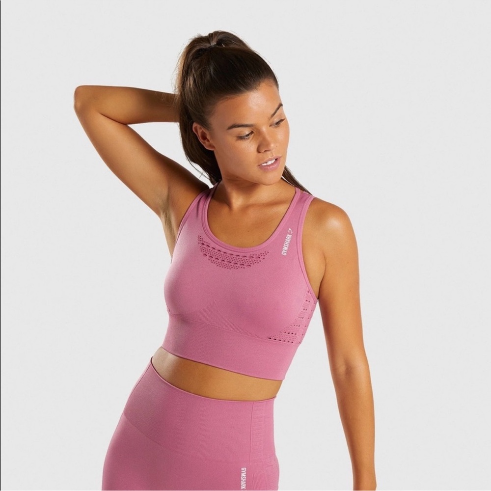 Gymshark Energy+ Seamless Crop Top - Dusky Pink XS